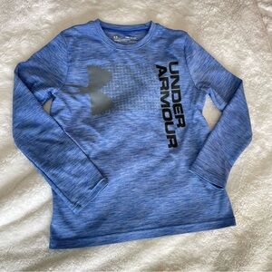 Under Armour Kids Heathered Blue Long Sleeve Tee